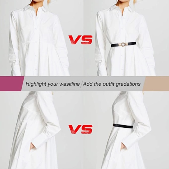 Women Skinny Belt for Dresses Retro Stretch Ladies Waist Belt Plus Size Set of 4 main image 5